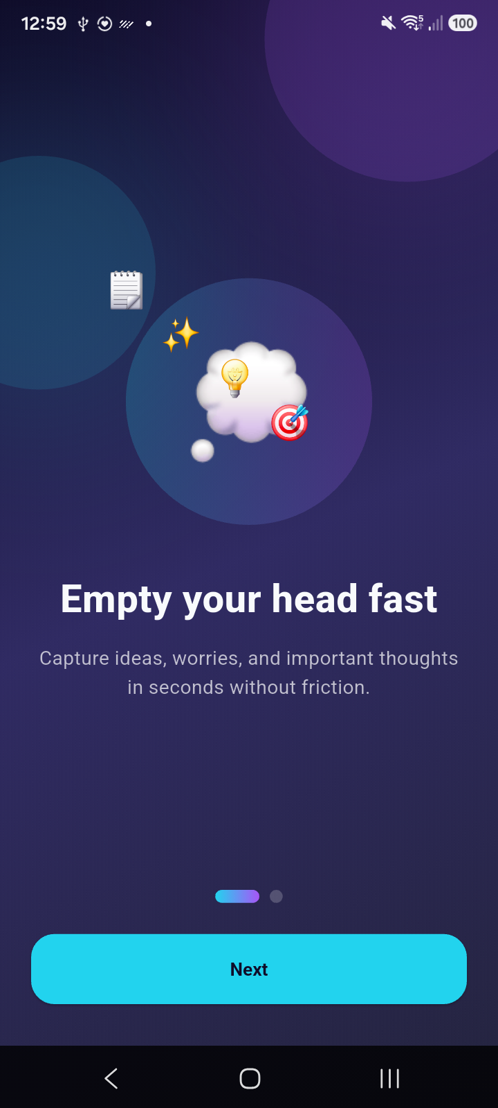 ClearMind Journal onboarding view